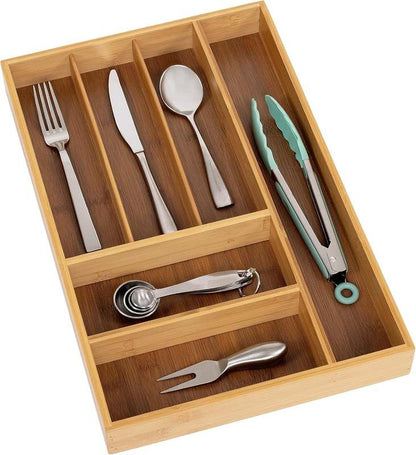 New Seville Classics Large Bamboo Organizer Tray (11.75" x 18" x 2") - Kidsy