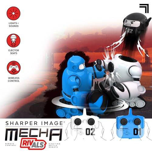 New Sharper Image Mecha Rivals RC Battle Robots (Blue/White) - Kidsy