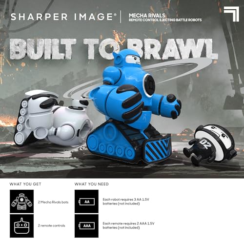 New Sharper Image Mecha Rivals RC Battle Robots (Blue/White) - Kidsy