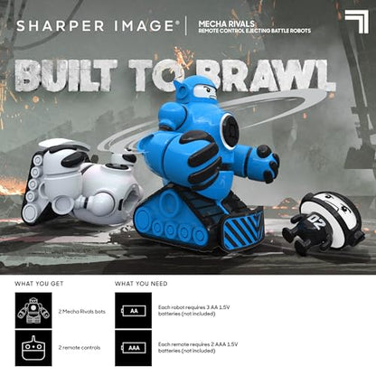 New Sharper Image Mecha Rivals RC Battle Robots (Blue/White) - Kidsy
