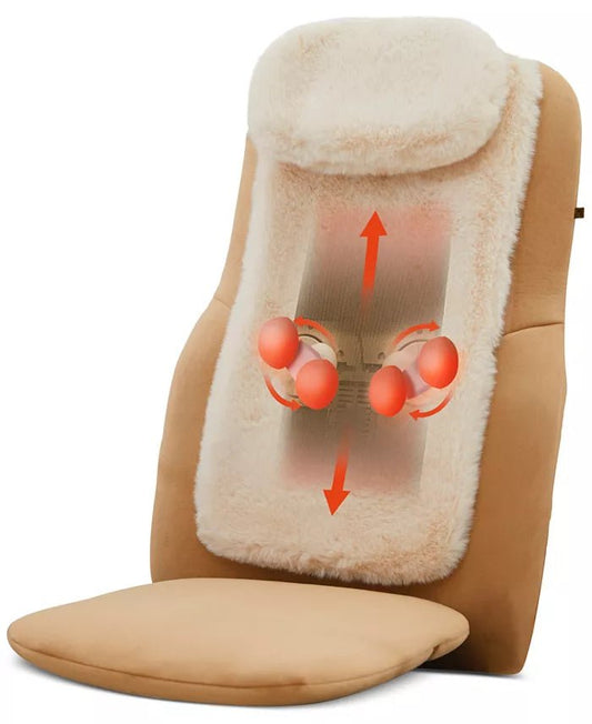 New Sharper Image Shiatsu Luxe Heated Chair Pad Massager (Gray) - Kidsy
