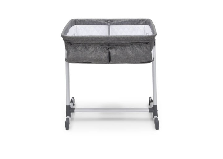 New Simmons Kids Twin Bassinet – Adjustable with Wheels (Grey Tweed) - Kidsy