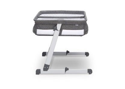 New Simmons Kids Twin Bassinet – Adjustable with Wheels (Grey Tweed) - Kidsy