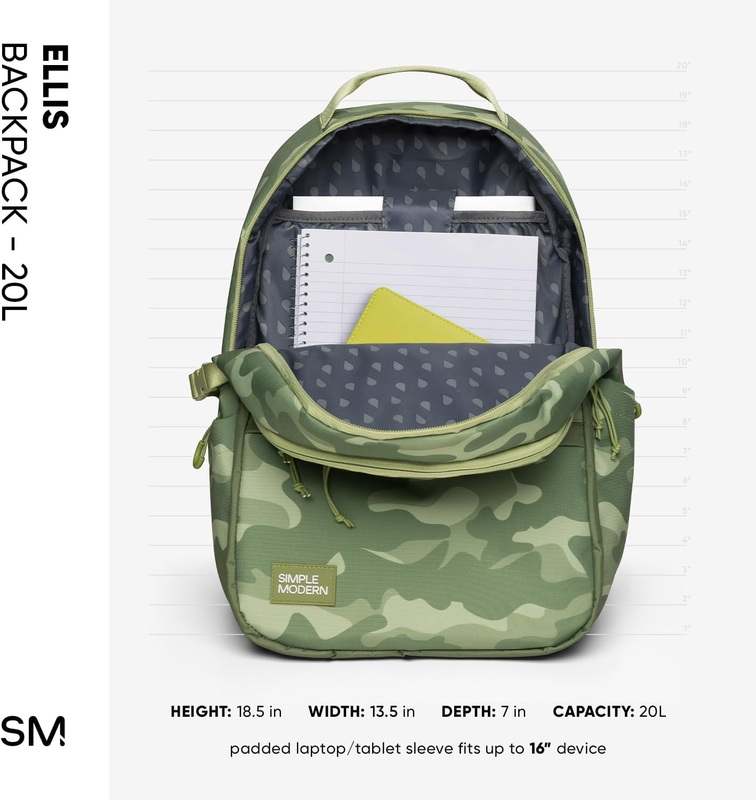New Simple Modern Ellis Backpack for School Medium 20L (Hopscotch Checkmate) - Kidsy