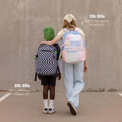New Simple Modern Ellis Backpack for School Medium 20L (Hopscotch Checkmate) - Kidsy