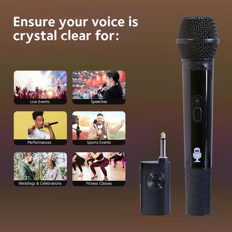 New Singing Machine Portable UHF Wireless Microphone (Black) - Kidsy