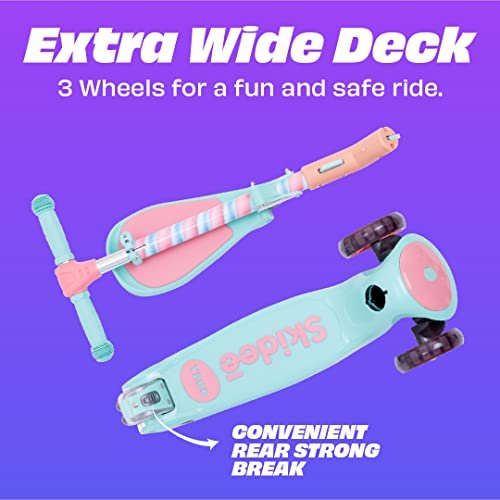New SKIDEE Kick Scooters for Kids Ages 3 - 5, Adjustable Height Foldable Scooter with Removable Seat (Marshmallow) - Kidsy
