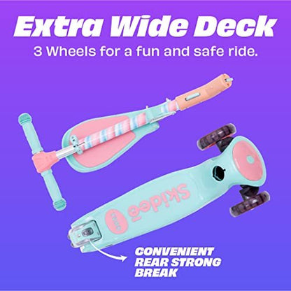New SKIDEE Kick Scooters for Kids Ages 3 - 5, Adjustable Height Foldable Scooter with Removable Seat (Marshmallow) - Kidsy