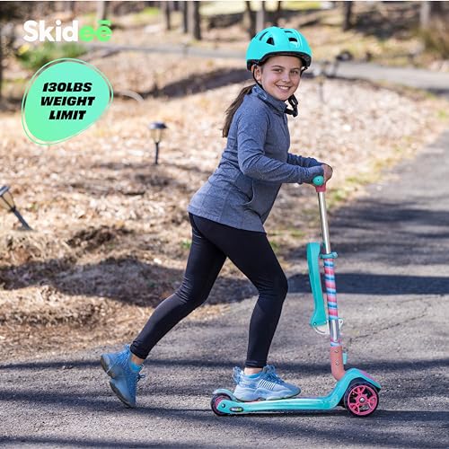 New SKIDEE Kick Scooters for Kids Ages 3 - 5, Adjustable Height Foldable Scooter with Removable Seat (Marshmallow) - Kidsy