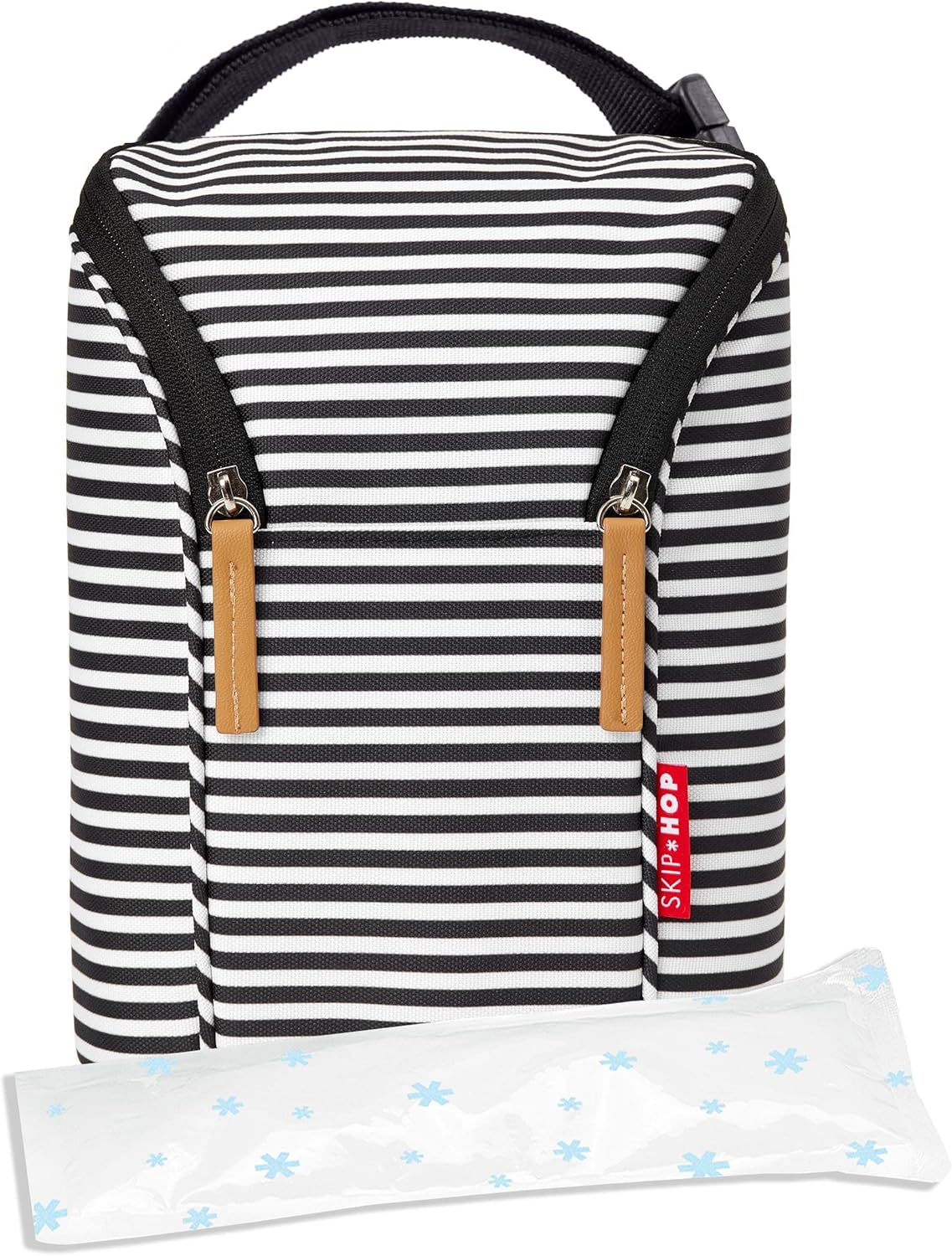 New Skip Hop Insulated Breastmilk Cooler & Double Bottle Bag (Black/White) - Kidsy