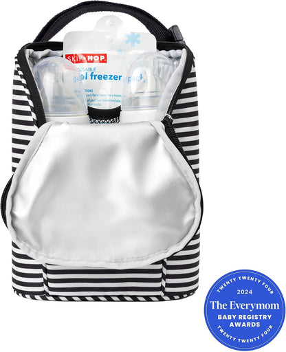 New Skip Hop Insulated Breastmilk Cooler & Double Bottle Bag (Black/White) - Kidsy