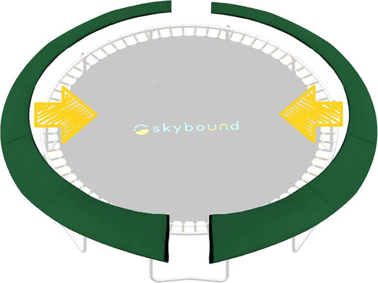New SkyBound Universal Replacement Trampoline Safety Pad (12 ft, Quick - Install, Dark Green) - Kidsy