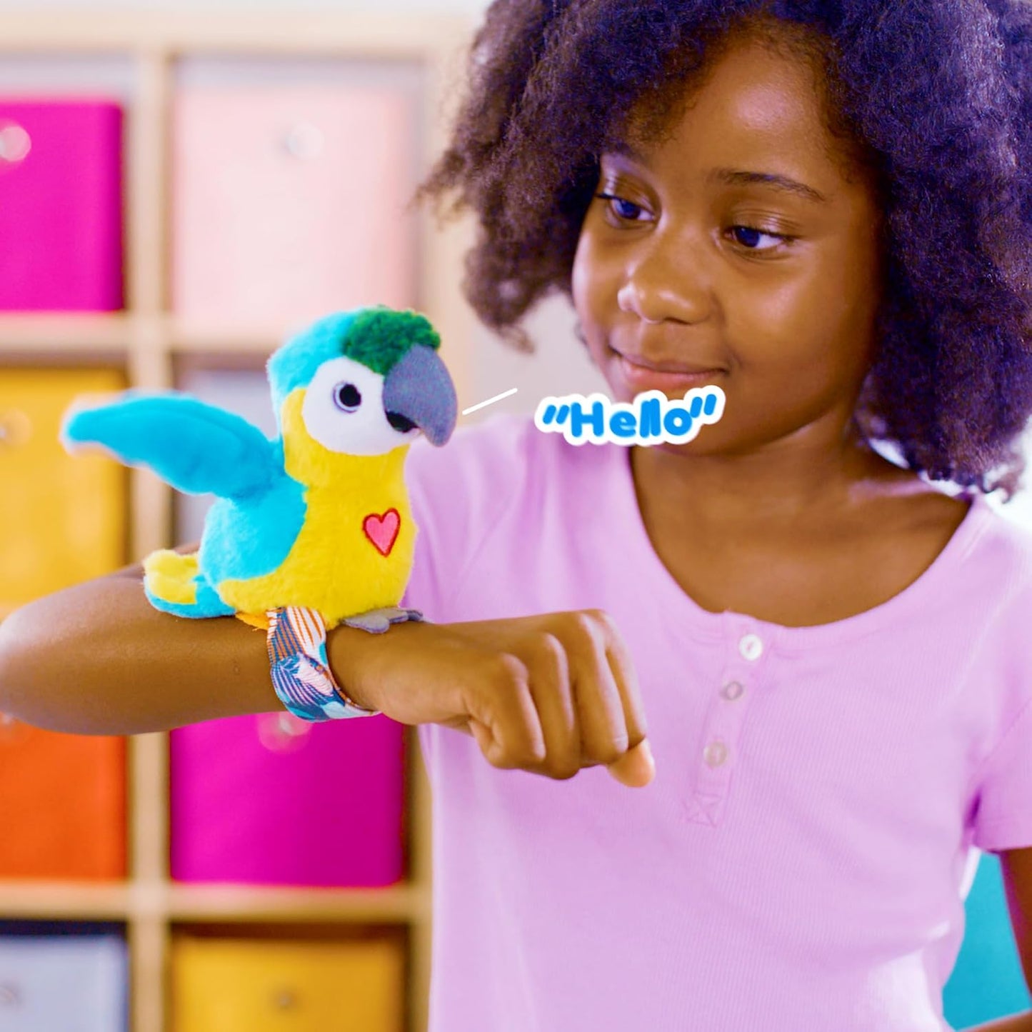 New Slap Bracelet Interactive Plush Birds 2 - Pack Cockatoo & Blue Parrot - Kidsy