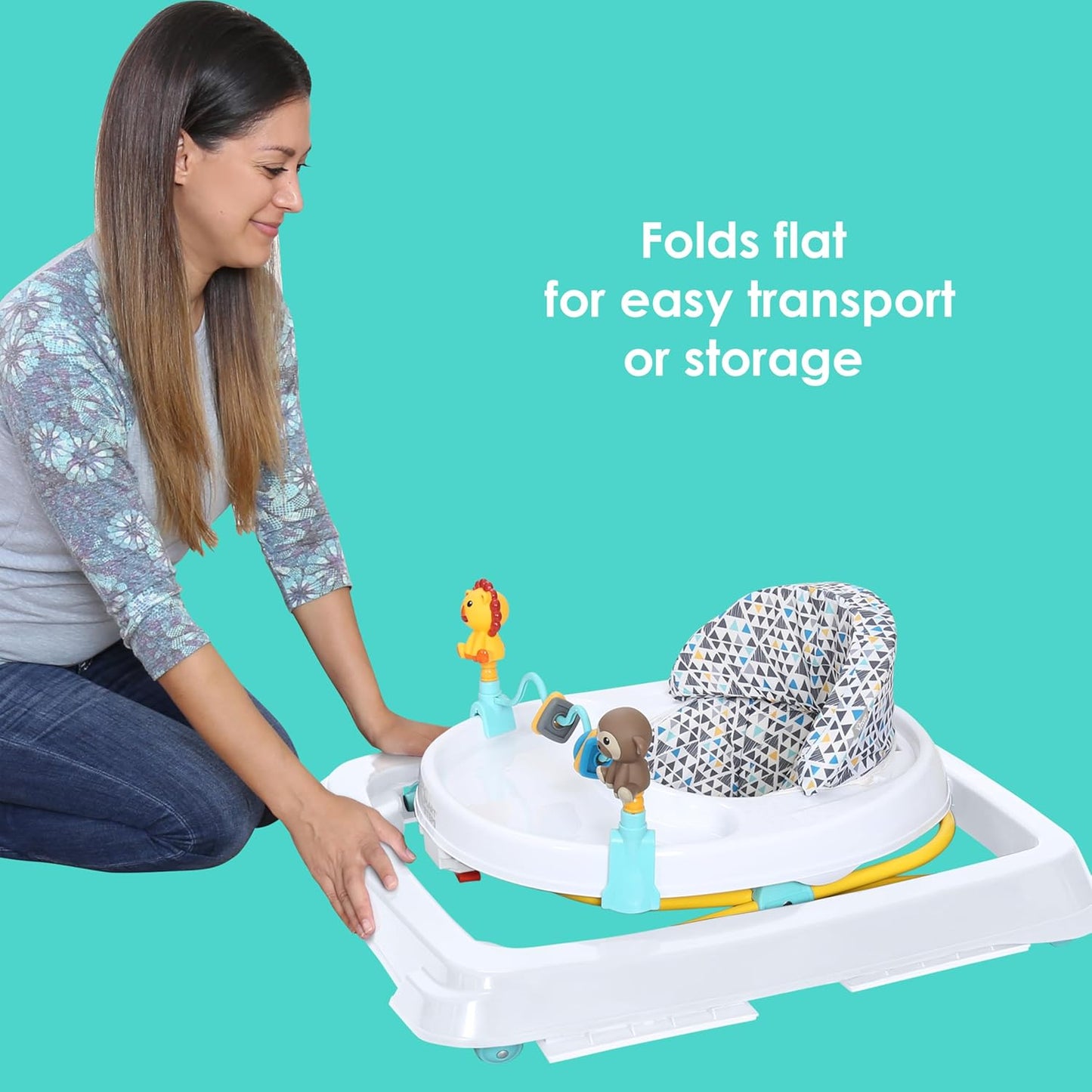 New Smart Steps Trend Activity Walker (Zoo - ometry White) - Kidsy