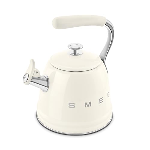 New SMEG Retro Stovetop Whistling Kettle – 2.4Q (Cream) - Kidsy