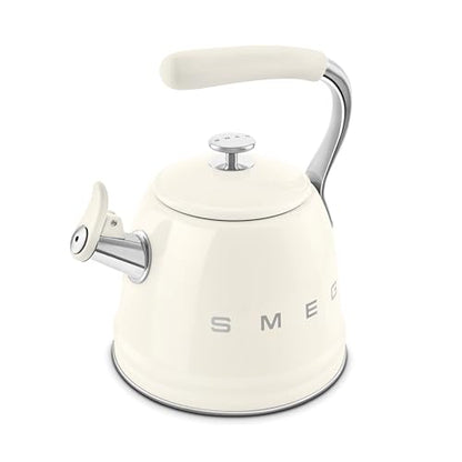 New SMEG Retro Stovetop Whistling Kettle – 2.4Q (Cream) - Kidsy