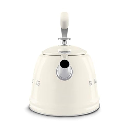 New SMEG Retro Stovetop Whistling Kettle – 2.4Q (Cream) - Kidsy