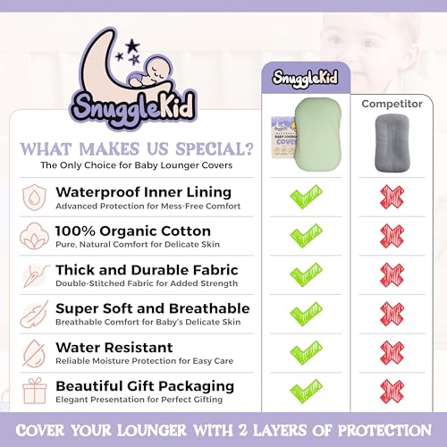New Snugglekid Waterproof Baby Lounger Cover Organic Cotton (Off - White) - Kidsy