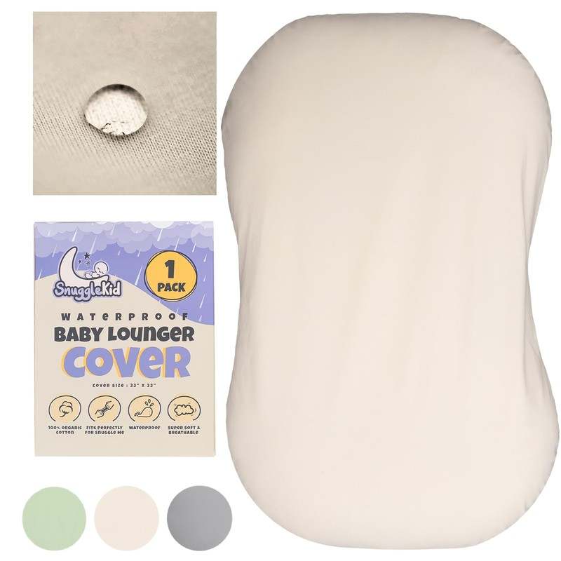 New Snugglekid Waterproof Baby Lounger Cover Organic Cotton (Off - White) - Kidsy