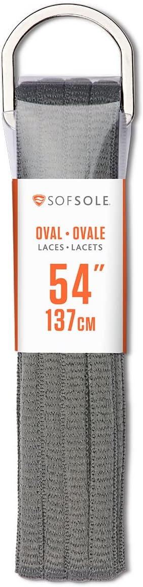 New Sof Sole 54'' Oval Shoe Laces (Gray) - Kidsy