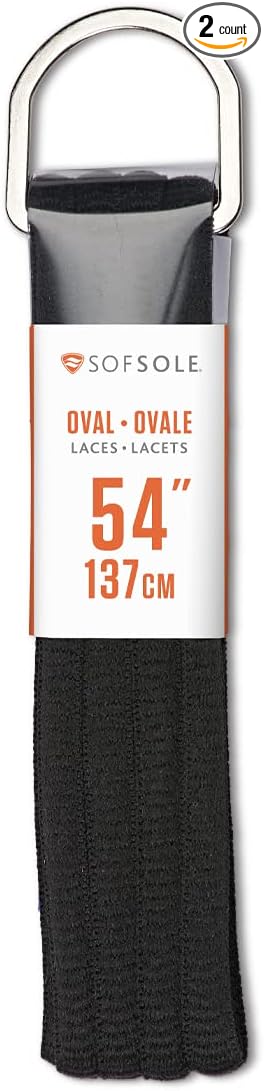 New Sof Sole Athletic Oval Lace 54" (Black) - Kidsy