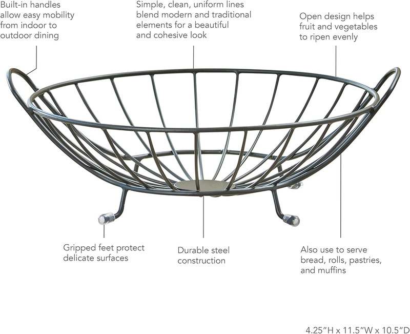 New Spectrum Yumi Arched Fruit Bowl Server (Black) - Kidsy