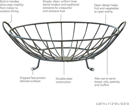 New Spectrum Yumi Arched Fruit Bowl Server (Black) - Kidsy