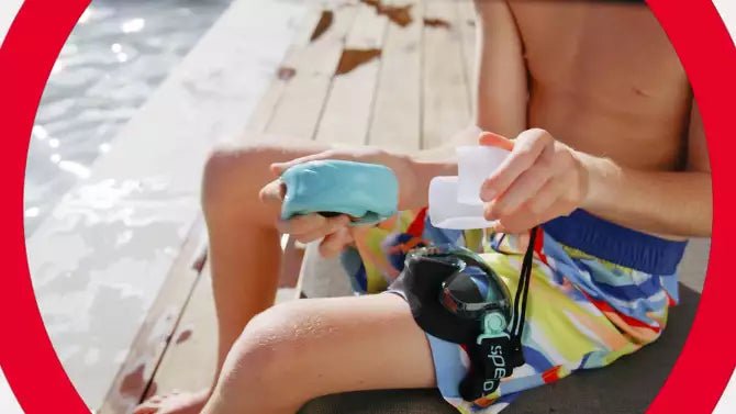 New Speedo Jr Kids' Mask Snorkel and Fin Set (Turquoise/Gray - L/XL) - Kidsy