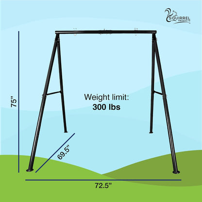 New Squirrel Products Heavy - Duty Metal Swing Set Frame (Black) - Kidsy