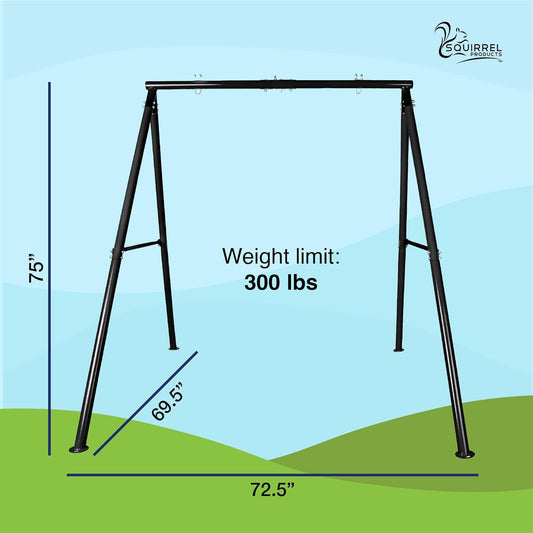 New Squirrel Products Heavy - Duty Metal Swing Set Frame (Black) - Kidsy