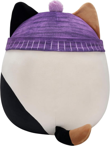 New Squishmallows Cam Calico Cat Plush 14 - Inch (Purple Hat) - Kidsy