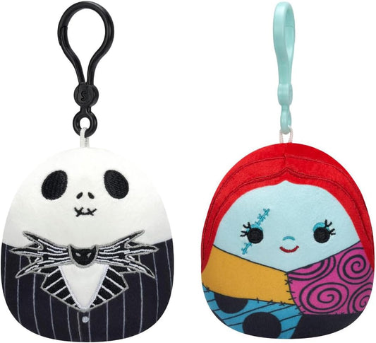 New Squishmallows Disney Jack Skellington & Sally 3.5 - Inch Clip 2 - Pack - Kidsy