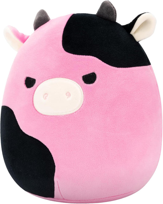 New Squishmallows Original 8 - Inch Pollyanna Cow Plush (Black and Pink) - Kidsy