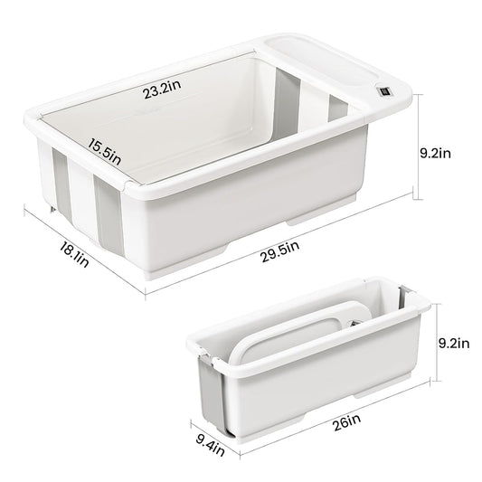 New SRGAFIX Collapsible Baby Bathtub 0 - 36 Months Infants (White) - Kidsy