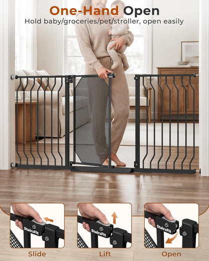 New StairsFit Extra Wide Baby Gate, 29.5–62.5 Inches (Black) - Kidsy