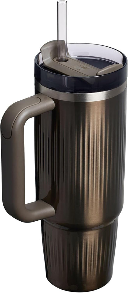 New STANLEY Quencher H2.0 Insulated Tumbler (Fluted Gunmetal Shine) - Kidsy