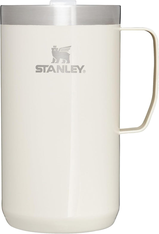 New Stanley Stay Hot Camp Mug 24 Ounce Insulated Coffee Mug (Cream Gloss) - Kidsy