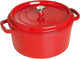 New Staub Cast Iron Round Cocotte, Dutch Oven, 7 - quart (Cherry) - Kidsy