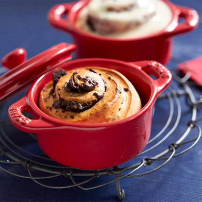 New STAUB Ceramics 3 - Piece Mini Round Cocotte Set (Cherry) - Kidsy