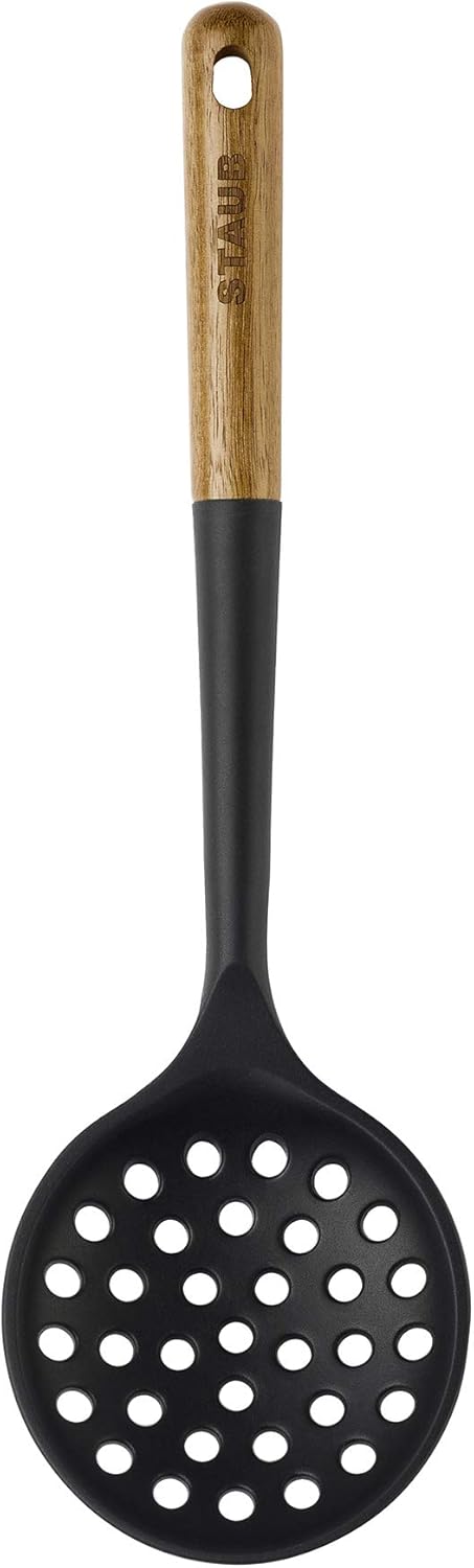 New STAUB Skimmer Spoon Safe for Nonstick Cooking Surfaces (Matte Black) - Kidsy