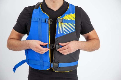 New Stohlquist FIT Adult Life Jacket, US Coast Guard Approved Type III Life Vest, PFD for Men and Women (Blue) - Kidsy