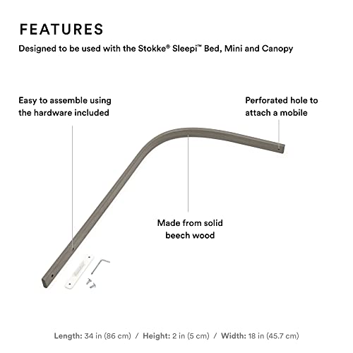 New Stokke Sleepi Drape Rod (Hazy Grey) - Kidsy