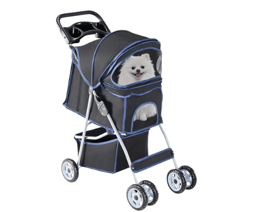 New Stroller For Dogs And Cats (Ideal For Small To Medium Pets - Includes Storage Basket) - Kidsy