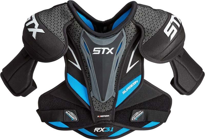 New STX Ice Hockey Surgeon RX3.1 Junior Shoulder Pad (White/Blue) - Kidsy