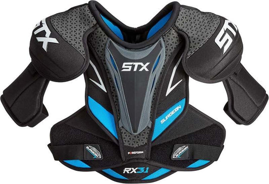 New STX Ice Hockey Surgeon RX3.1 Junior Shoulder Pad (White/Blue) - Kidsy