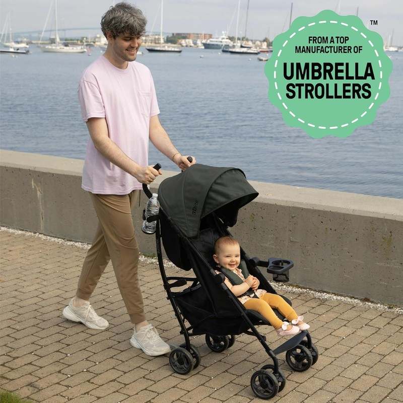 New Summer by Ingenuity Infant 3D Lite Stroller (Black/Green) - Kidsy