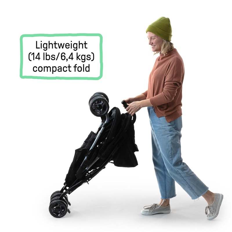 New Summer by Ingenuity Infant 3D Lite Stroller (Black/Green) - Kidsy