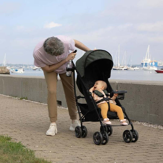 New Summer by Ingenuity Infant 3D Lite Stroller (Black/Green) - Kidsy