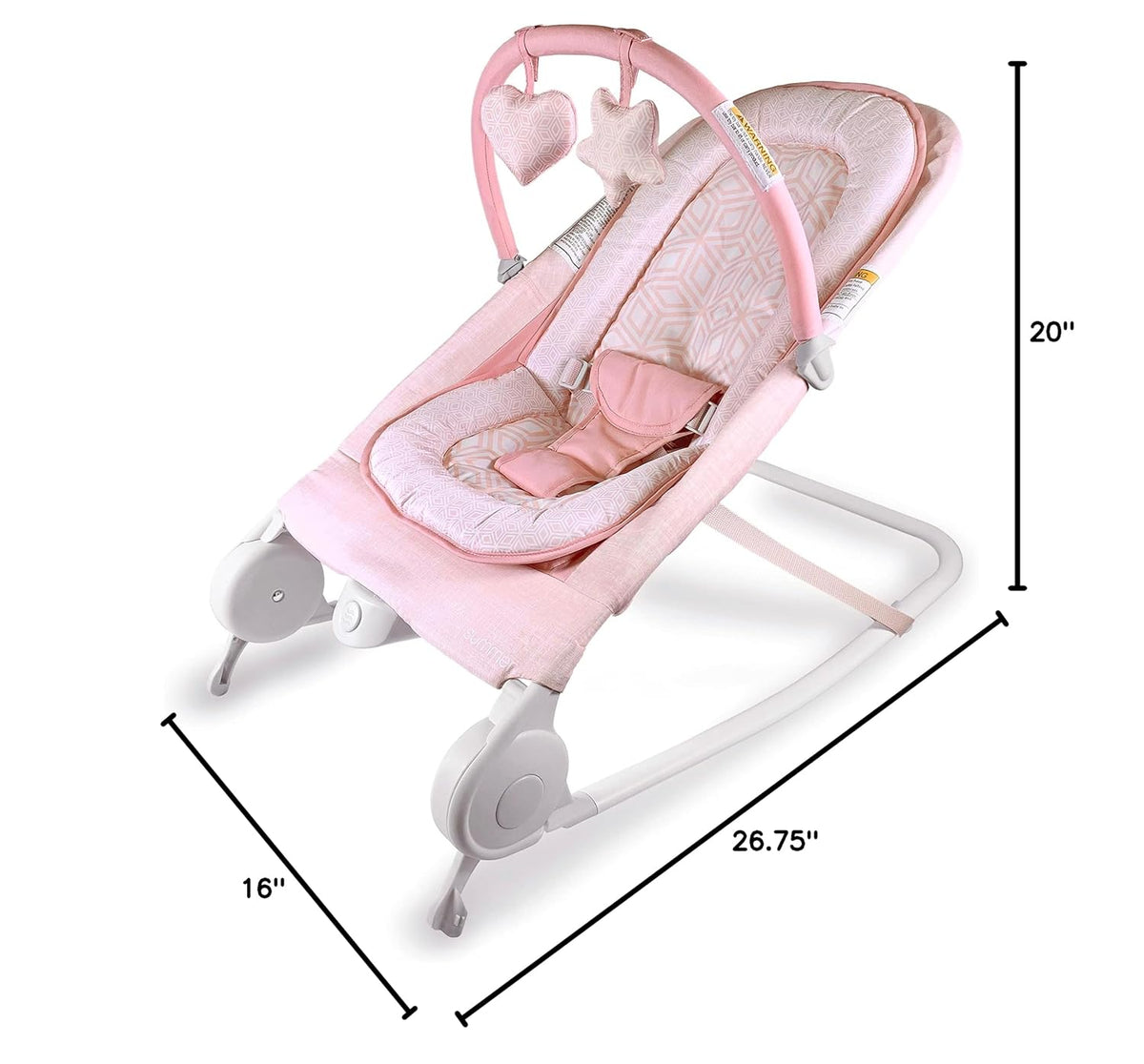 New Summer Infant 2-in-1 Bouncer Rocker Baby Seat (Pink) - Kidsy