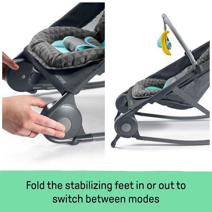 New Summer Infant 2 - in - 1 Bouncer & Rocker Duo (Gray and Teal) - Kidsy